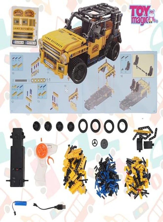 ToyMagic 2-in-1 RC Car Building Blocks Kit| 446 PCS STEM Learning & Remote Control Fun| Rechargeable, Durable Construction for Boys & Girls| Creative Educational Play - Build & Race Model, Multicolor - Image 3